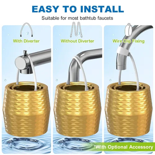 Miniatura 5 de Filtro de Baño para Tina - Filtro de Agua KDF-55 para Grifo de Tina, Elimina la Mayoría del Cloro, Plomo, Fluoruro y Metales Pesados Suavizante