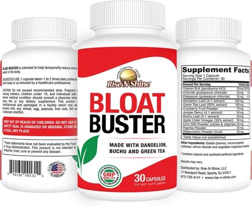 Miniatura 2 de Rise-N-Shine Bloat Buster Pastillas de agua con diente de león, té verde, vinagre de sidra de manzana y más para ayudar a la retención de agua