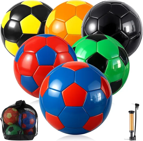 Miniatura 7 de Realspring Balones de fútbol desinflados a granel con bolsa de inflador, operación de Navidad, tamaño oficial, fútbol para jóvenes, al aire libre