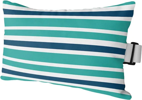 Miniatura 16 de T&H XHome Almohada de exterior para tumbona, diseño geométrico simple de rayas, impermeable, almohada lumbar con correa elástica ajustable