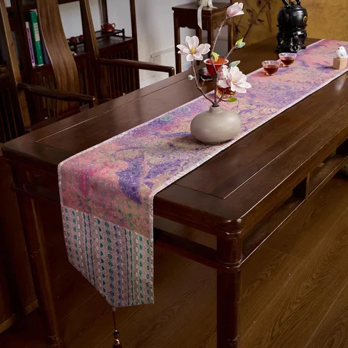 Miniatura 18 de Extra Long 2-Piece Table Runner Set 118, Waterproof Banquet Table Decor, Double Sided Event Cloth, Heavy Duty Tea Mat, Washable Reversible Brocade