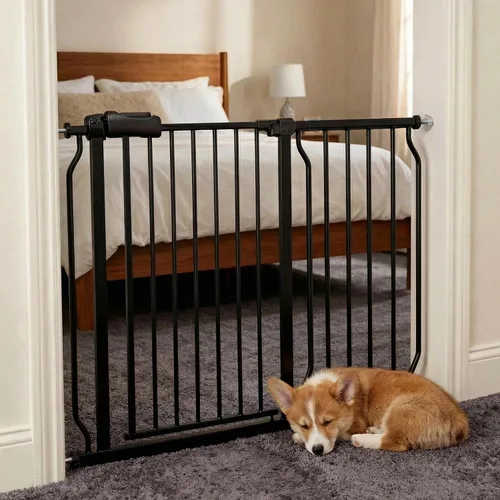 Miniatura 13 de Puertas para bebés extra anchas de 48 a 53 pulgadas, puerta grande para bebé, para escaleras, para mascotas, puertas para interiores, para puertas
