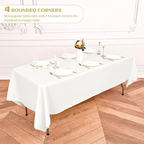Miniatura 204 de Showgeous Paquete de 4 manteles redondos color rosa intenso de 120 pulgadas de poliéster para mesas redondas, manteles de tela decorativa lavable