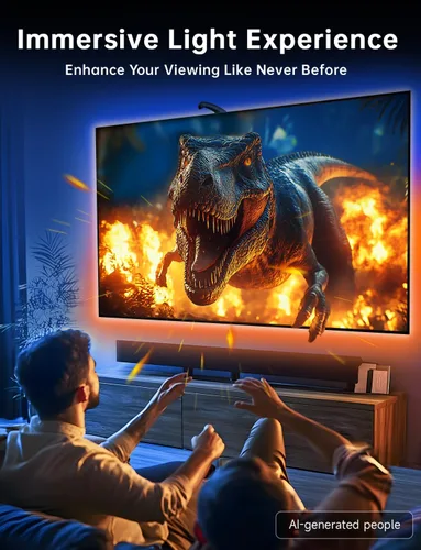 Miniatura 3 de Retroiluminación LED para TV, luces de TV cortables de 11.5 pies que cambian con TV para pantalla de 32 a 50 pulgadas y monitor de PC