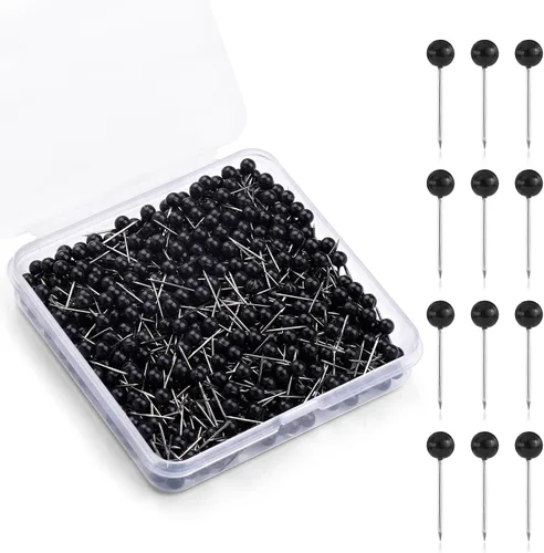 Miniatura 7 de 420 piezas de alfileres de costura, alfileres rectos para tela, alfileres de acolchado de 0.63 pulgadas, pequeños alfileres rectos con cabeza