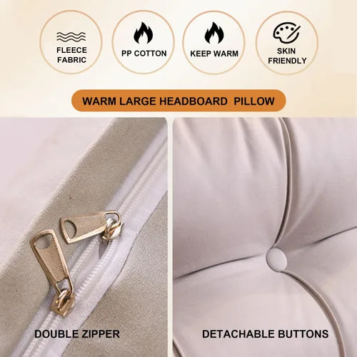 Miniatura 5 de Almohada grande para cabecero, cojín de cuña para reposo en cama, almohada de lectura, impermeable, para sentarse en la cama, sofá cama, respaldo