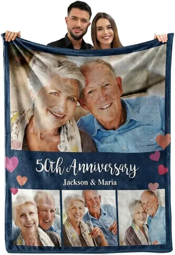 Miniatura 8 de MeMoShe Mantas personalizadas con fotos, regalos personalizados para parejas, manta de foto personalizada, regalos personalizados de "Te quiero