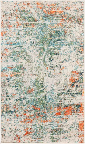 Miniatura 13 de SAFAVIEH Madison Collection - Alfombra decorativa de 2 pies 2 pulgadas x 4 pies, color crema y naranja, diseño abstracto moderno, no desprende