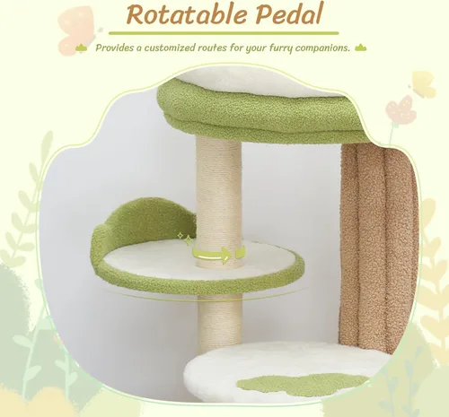 Miniatura 7 de Árbol para gatos de 42.5 pulgadas de alto, torre de poste rascador para gatos, muebles modernos para gatos para espacios pequeños, perfecto para tu