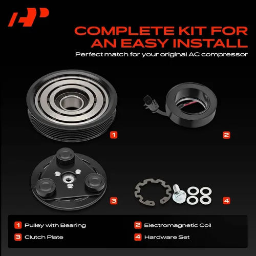 Miniatura 3 de A-Premium Kit de embrague de compresor de A/C para Jeep Liberty 3.7L 2006-2008, apto para Dodge Nitro 3.7L 2007-2008, solo apto para compresor