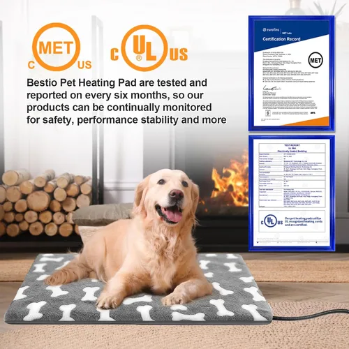 Miniatura 5 de Bestio Almohadilla térmica grande para perros, cama térmica para perros de 34 x 21 pulgadas con calor constante y modos automáticos, almohadilla