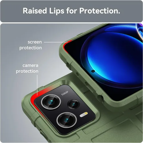 Miniatura 6 de Funda delgada para Xiaomi Poco X5 Pro, funda para Redmi Note 12 Pro 5G, resistente funda protectora con grado militar a prueba de golpes y Verde