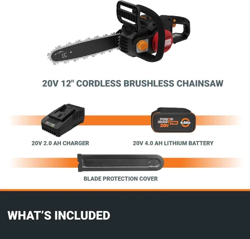 Miniatura 8 de Worx Motosierra inalámbrica de 20V 10" Power Share con tensión automática (solo herramienta) - WG322.9