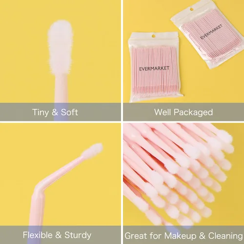 Miniatura 6 de EVERMARKET Micro hisopos para extensiones de pestañas, 200 microaplicadores desechables para maquillaje, microswabs de 0.079 pulgadas