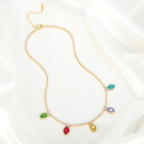 Miniatura 3 de Christmas Necklace For Women Chrismas Light Bulb Choker Christmas Tree Pendant Necklace