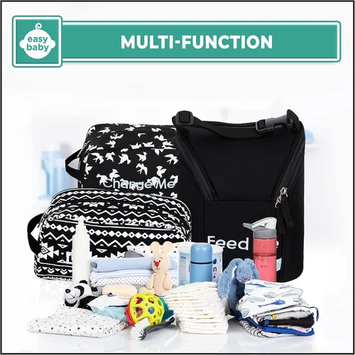 Miniatura 8 de Easy Baby - Pañal, biberón y suministros - Bolsas organizadoras y cambiador - Cambio, alimenta, viste y límpiame (paquete de 8 Brooklyn)