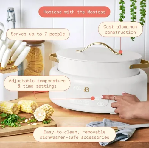 Miniatura 8 de 10 en 1 6 cuartos de galón eléctrico multi-cocina blanco glaseado por Drew Barrymore