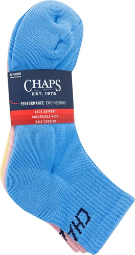 Miniatura 4 de Chaps Sport Cushioned Repreve Athletic Socks-6 Pair Pack-Breathable Front Mesh and Arch Support, Men's Shoe Size 6-12