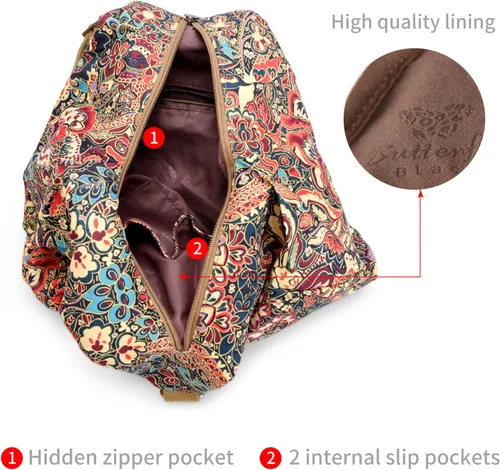 Miniatura 4 de Black Butterfly - Mochila prémium para mujer estilo bohemio casual moderna ligera y pequeña
