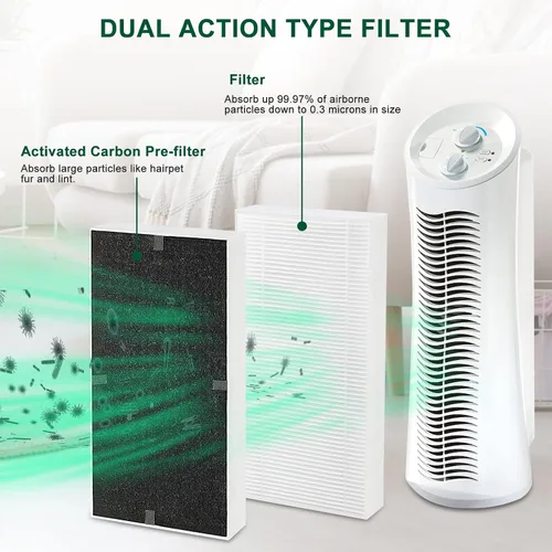 Miniatura 3 de Paquete de 4 filtros Febreze de repuesto para FRF102B – Compatible con filtro Honeywell U HRF201B – Compatible con Honeywell mesa y torre HHT270