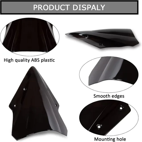 Miniatura 4 de Parabrisas doble burbuja para 650 ER6F 2017 2018 2019 (negro)