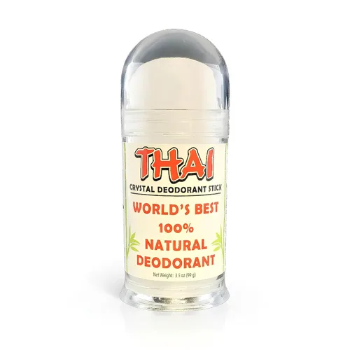 Desodorante Thai Crystal | Piedra de alumbre de sal mineral natural de potasio | Sin perfume, sin aluminio, desodorante hipoalergénico para mujeres