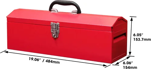 Miniatura 2 de BIG RED TB101 Torin Caja de herramientas portátil de acero estilo techo de cadera de 19 pulgadas con cierre de pestillo de metal y bandeja