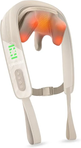 Miniatura 10 de Snailax Masajeador de Cuello para Alivio del Dolor de Tejido Profundo, Masaje de Cuello con Calor, Masajeador Inalámbrico para Dolor de Espalda