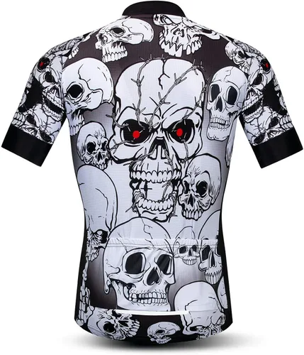 Miniatura 2 de Hombre Ciclismo Jersey cráneo bicicleta manga corta Tops Quick Dry Reflectante 3-Bolsillos S-3XL
