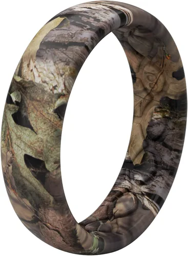 Miniatura 2 de Groove Life Mossy Oak - Anillo de silicona de camuflaje para mujer, anillos de boda de goma transpirable para mujer, cobertura de por vida, diseño