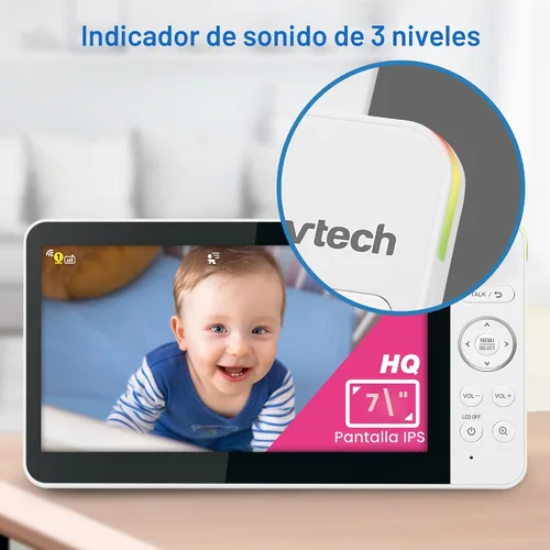 Miniatura 14 de VTech Smart WiFi Baby Monitor, 2 cámaras para gemelos y dos habitaciones – Pantalla dividida de 7 pulgadas, sensor 2K, visión gran angular