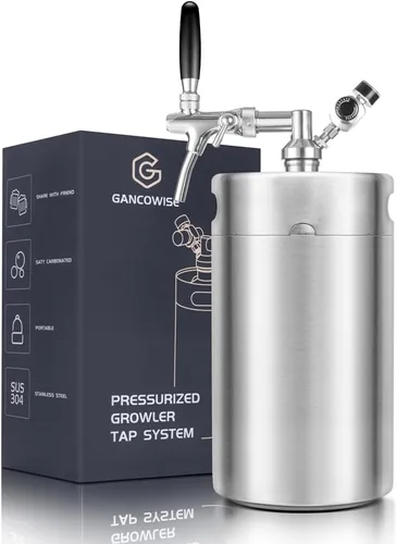 Mini Barril Growler de 270 OZ, Sistema Dispensador Presurizado para el Hogar con Grifo Ajustable que Mantiene la Carbonación y Frescura para Cerveza