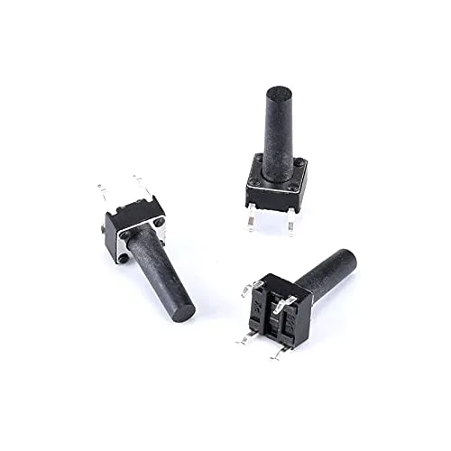 Miniatura 3 de 100 unids/lote 0.236x0.236x0.591 in 4PIN táctil táctil micro interruptor botón táctil botón de reinicio automático 260.433 in teclas botón DIP