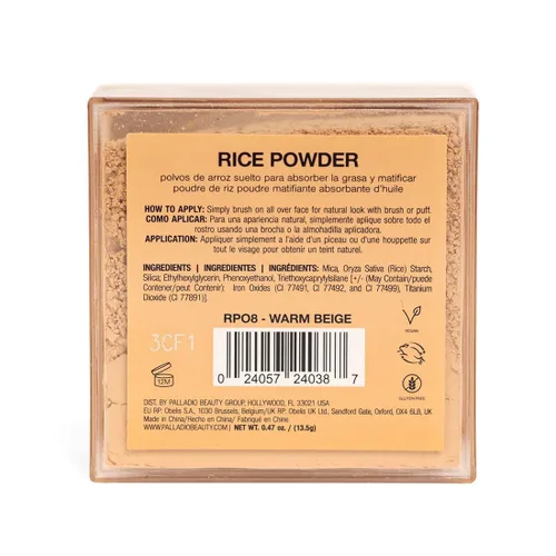 Miniatura 9 de Palladio, Polvo de arroz suelto que absorbe las hojas de aceite, aspecto y sensación suave, ayuda al maquillaje a durar más tiempo para un aspecto