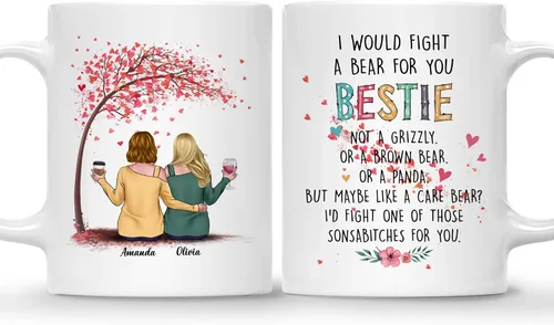 Miniatura 27 de Gossby - Taza de café personalizada para mujer, 2 unidades, con nombres personalizados Taza personalizada para dos mujeres, taza de café