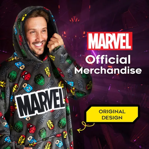 Miniatura 4 de Marvel Manta con capucha, suave y cómoda con capucha de gran tamaño para hombres y mujeres, manta moderna para adultos y adolescentes que pueden