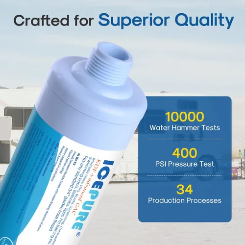 Miniatura 7 de ICEPURE Filtro de agua en línea RV con protector de manguera antitorceduras, NSF/ANSI 42, filtración GAC y KDF, reduce el cloro y los olores, agua
