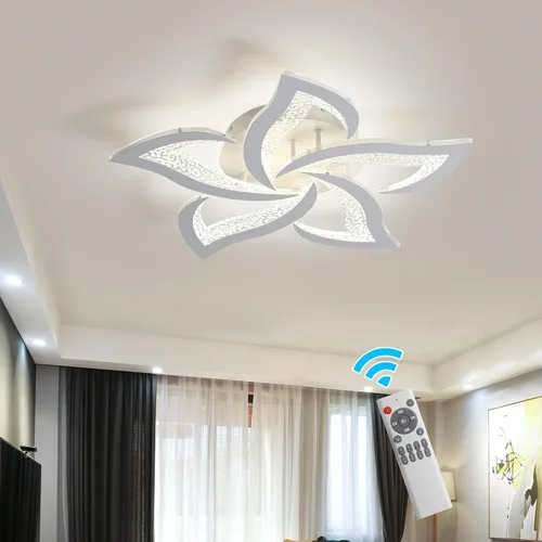 Miniatura 8 de Garwarm Lámpara de Techo LED Moderna, Regulable de 3 Cabezales Cuadrados Accesorio de Lámpara de Techo con Control Remoto, Candelabro de Techo