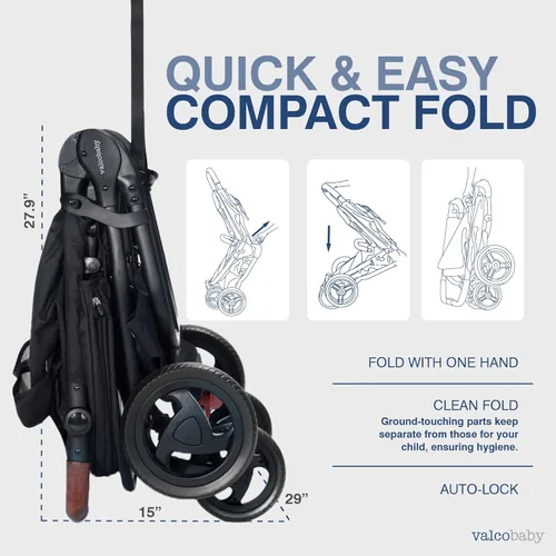 Miniatura 4 de Valco Baby - Trend Duo Double - Cochecito doble lado a lado para recién nacido y niño pequeño - Plegable compacto fácil, reclinación multiposición