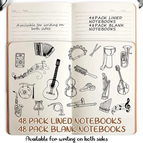 Miniatura 3 de Epakh 96 cuadernos de papel kraft A5 para el regreso a clases, a granel, con forro en blanco, cuaderno de bocetos opcional, diario de viaje