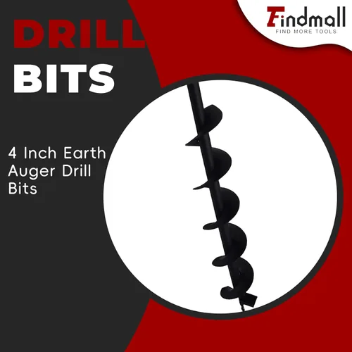 Miniatura 2 de findmall Brocas de taladro de tierra 4" 6" 8" 10" 12" para excavadora de agujeros de valla de poste accionada por fluido gaseoso
