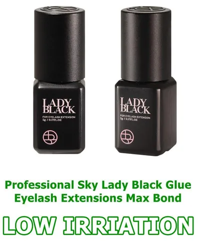 Miniatura 5 de Extensiones de pestañas color negro Sky Lady de 0.17 onzas líquidas, pegamento profesional de máxima adherencia para pestañas, secado rápido de 1-3