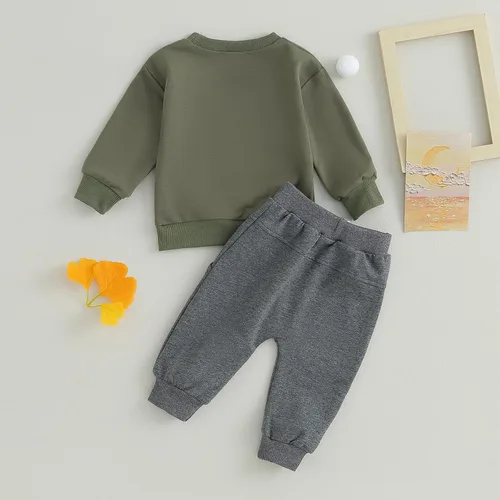 Miniatura 92 de BemeyourBBs Conjunto divertido de sudadera y pantalones de manga larga con letras divertidas para bebé niño y niño