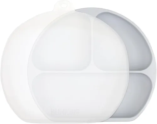Miniatura 25 de Bumkins Plato de succión para niños pequeños y bebés, plato de agarre dividido para bebés y niños, destete LED para bebés, suministros