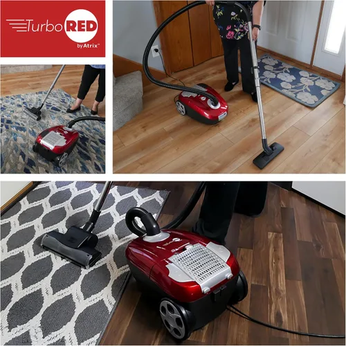 Miniatura 5 de Atrix AHC Turbo Red HEPA - Aspiradora con recipiente de 6 cuartos de galón, paquete premium para limpieza del hogar y alfombras, incluye accesorios