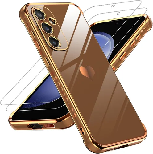 Miniatura 39 de LeYi for Moto G 5G 2025 Case: with Tempered Glass Screen Protector [2 Pcs]+ Full Camera Lens Protection,Love Heart Plating Cute Luxury Soft TPU