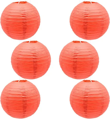 Miniatura 9 de 6 linternas de papel de 12 pulgadas, color rosa, chinas, japonesas, redondas, colgantes, faroles de papel para Halloween, bodas, cumpleaños, faroles