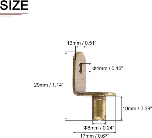 Miniatura 2 de DTGN clavija de soporte para estante en L de 0.24 x 0.39 pulgadas (DXL) - Paquete de 20 unidades - Bueno para estante de muebles - Soporte