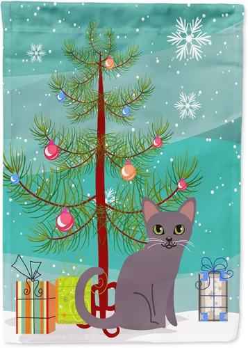 Miniatura 28 de Caroline's Treasures BB4411GF Bandera de jardín con diseño de gato abisinio con texto en inglés "Merry Christmas" para jardín, bandera decorativa