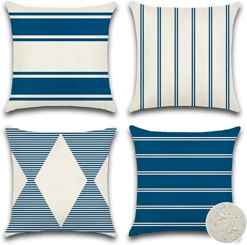 OTOSTAR Fundas de almohada impermeables para exteriores de 18 x 18 pulgadas, diseño geométrico moderno, fundas decorativas cuadradas, paquete de 4